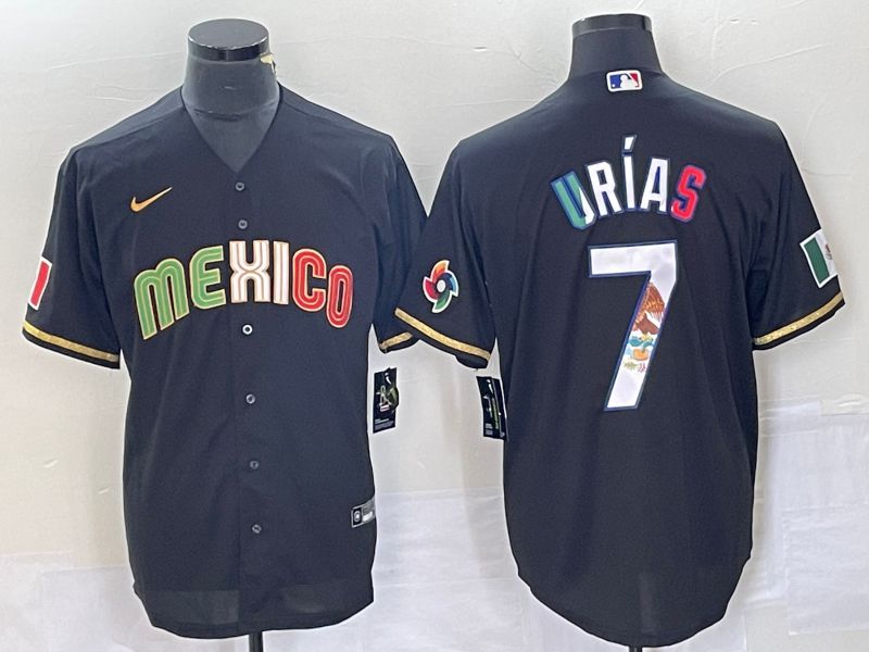 Men 2023 World Cub Mexico #7 Urias Black Nike MLB Jersey style 91814